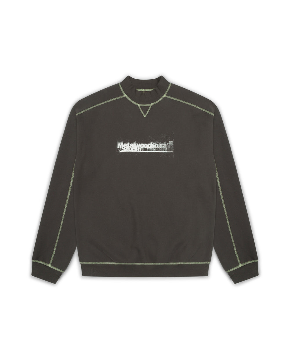 Contrast Stitch Mock Neck Sweatshirt