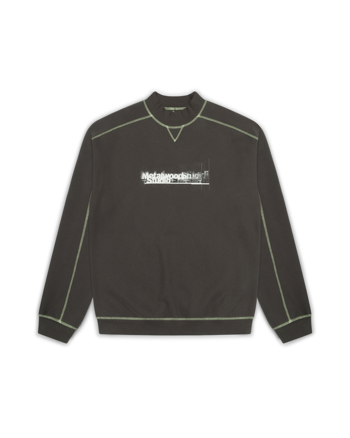 Contrast Stitch Mock Neck Sweatshirt