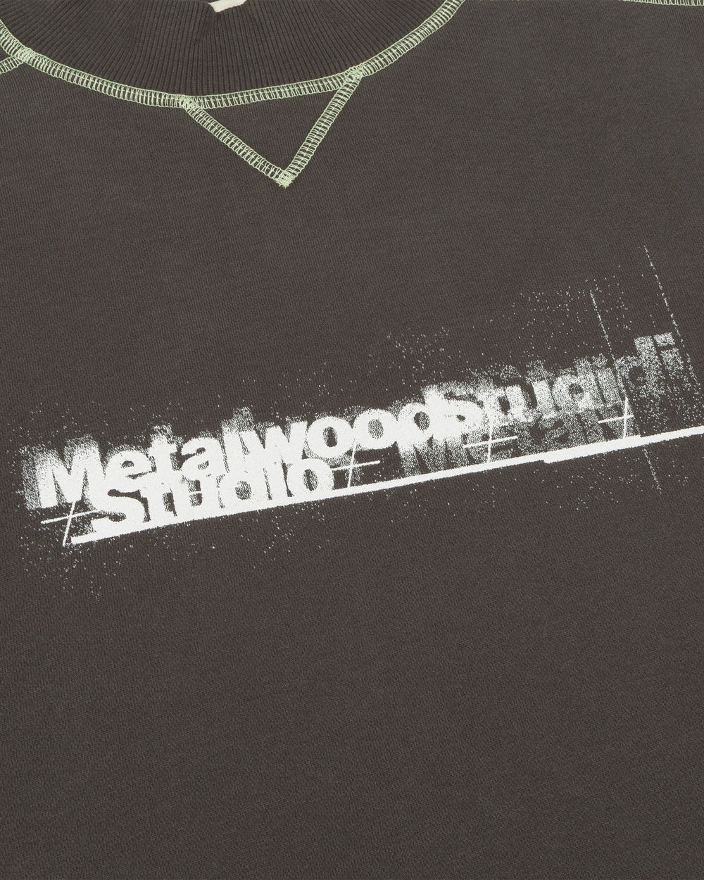 Contrast Stitch Mock Neck Sweatshirt