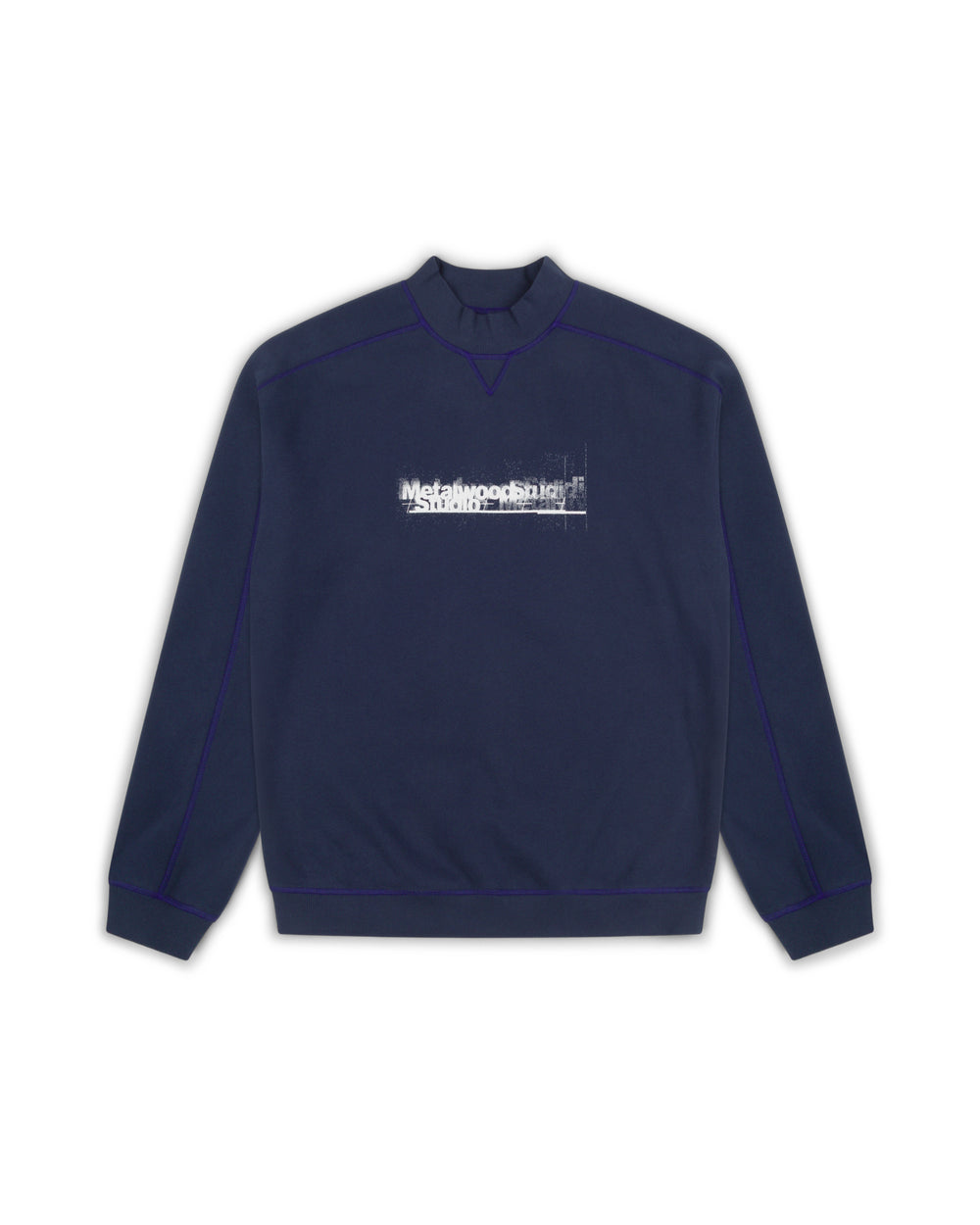 Contrast Stitch Mock Neck Sweatshirt