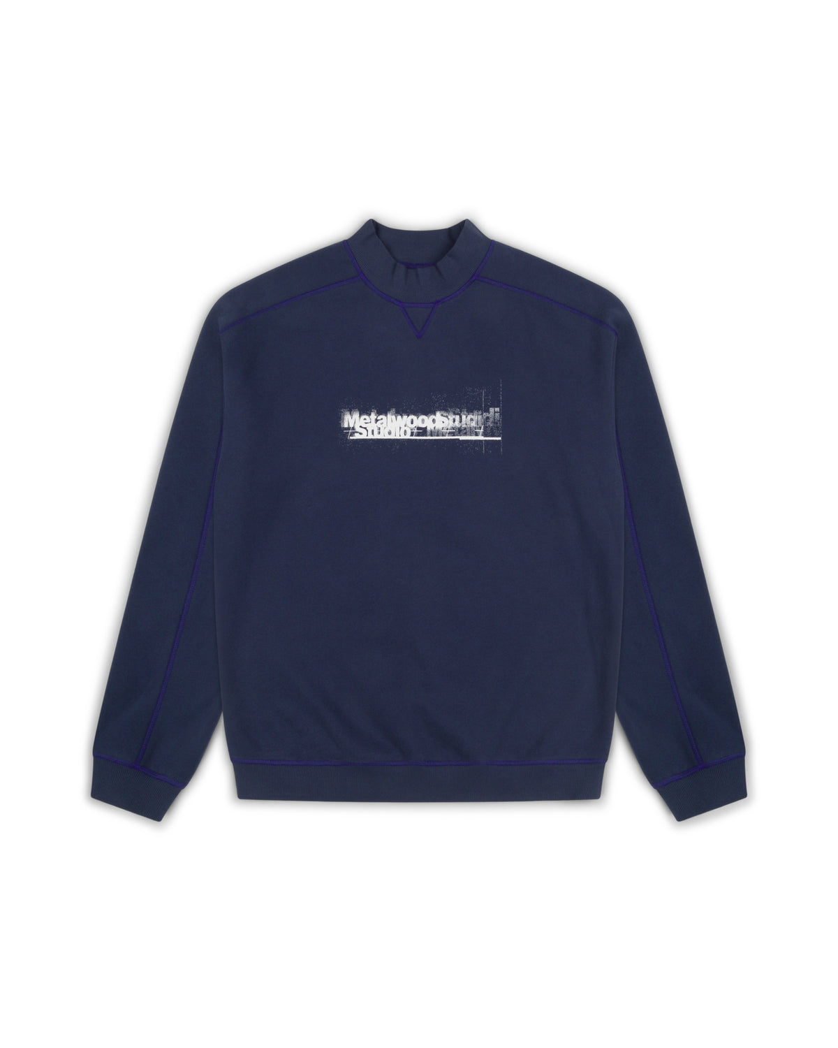 Contrast Stitch Mock Neck Sweatshirt