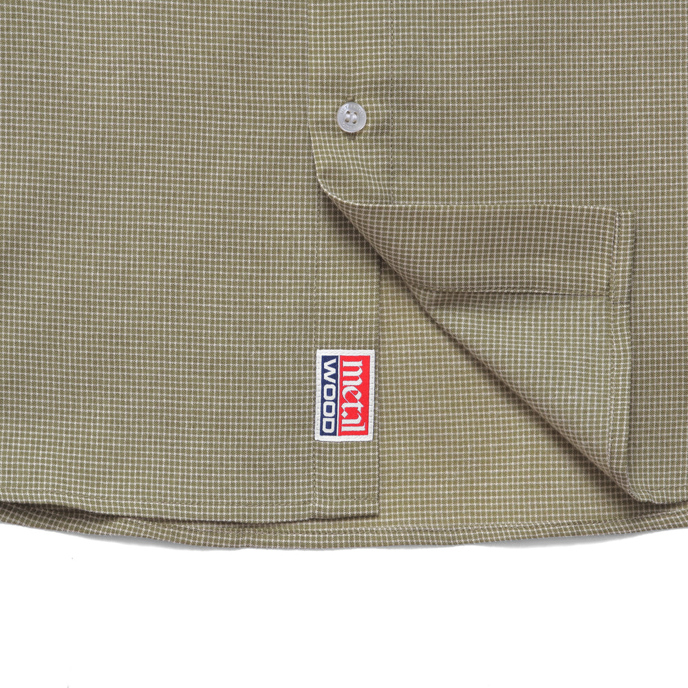 Micro Grid Oversized Button Up Shirt