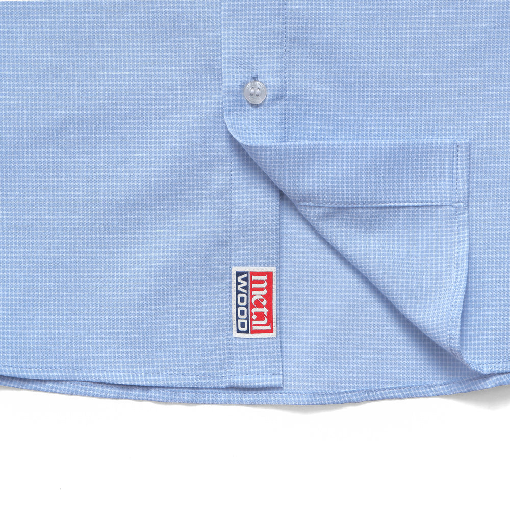 Micro Grid Oversized Button Up Shirt