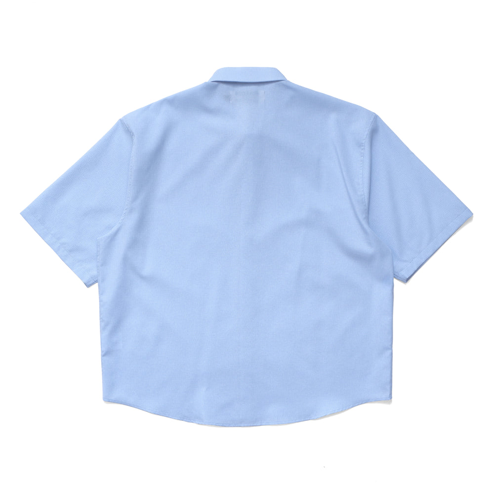 Micro Grid Oversized Button Up Shirt