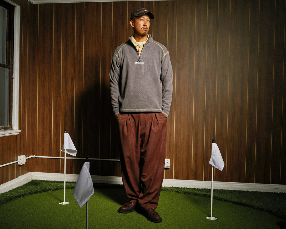 Contrast Stitch Quarter Zip Pullover