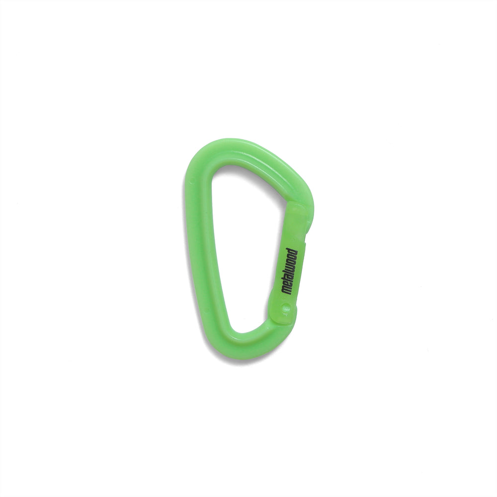 Metal Logo Luminous Carabiner in Green One Size