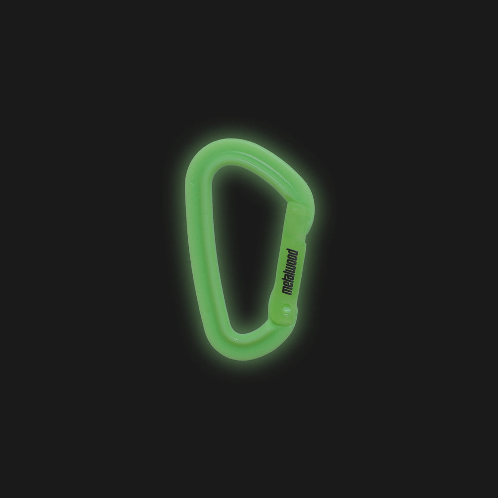 Metal Logo Luminous Carabiner in Green One Size
