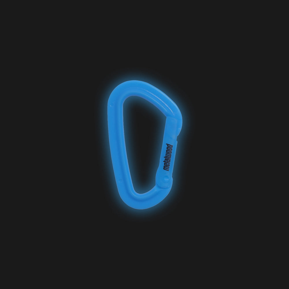 Metal Logo Luminous Carabiner in Blue One Size