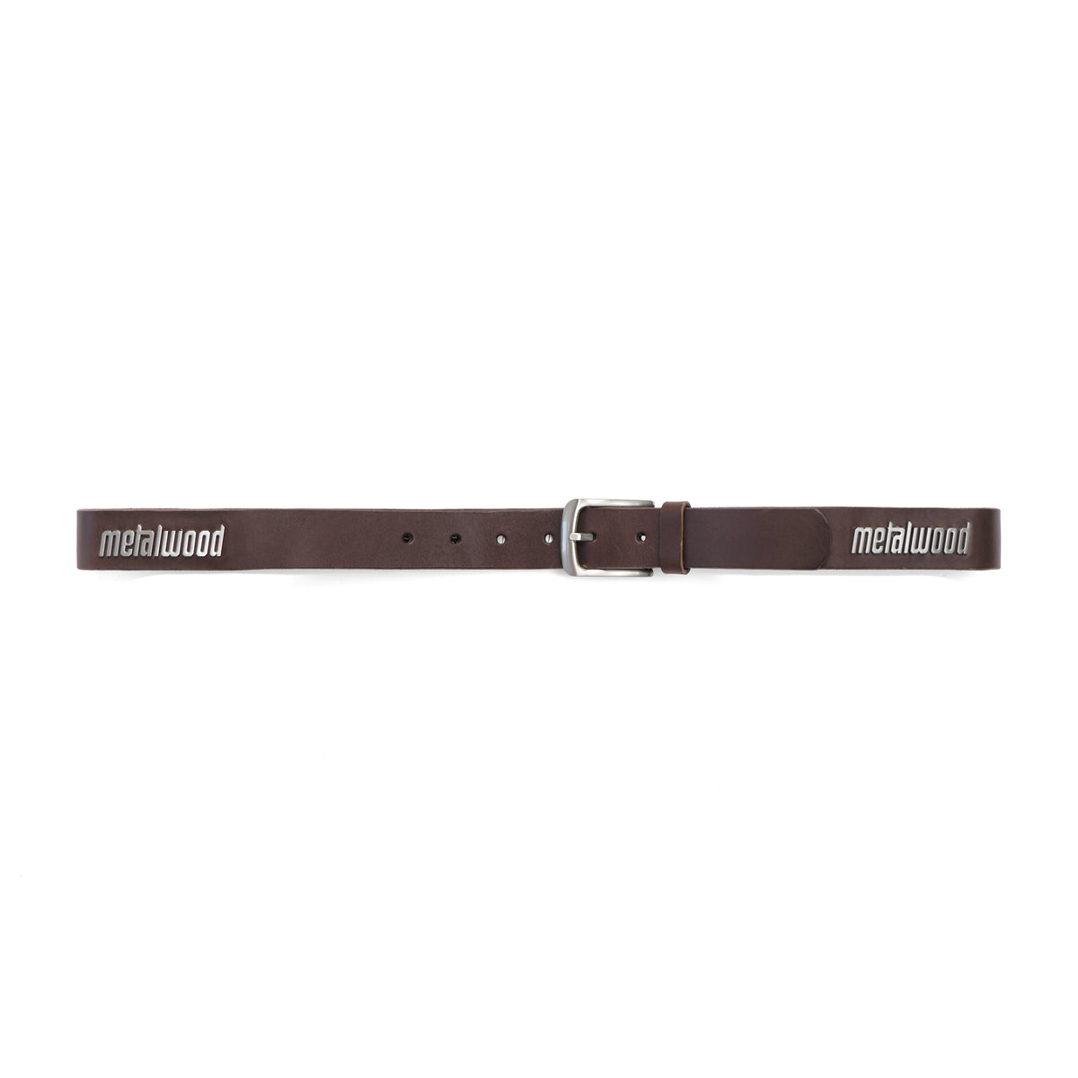Metal Logo Leather Studded Belt