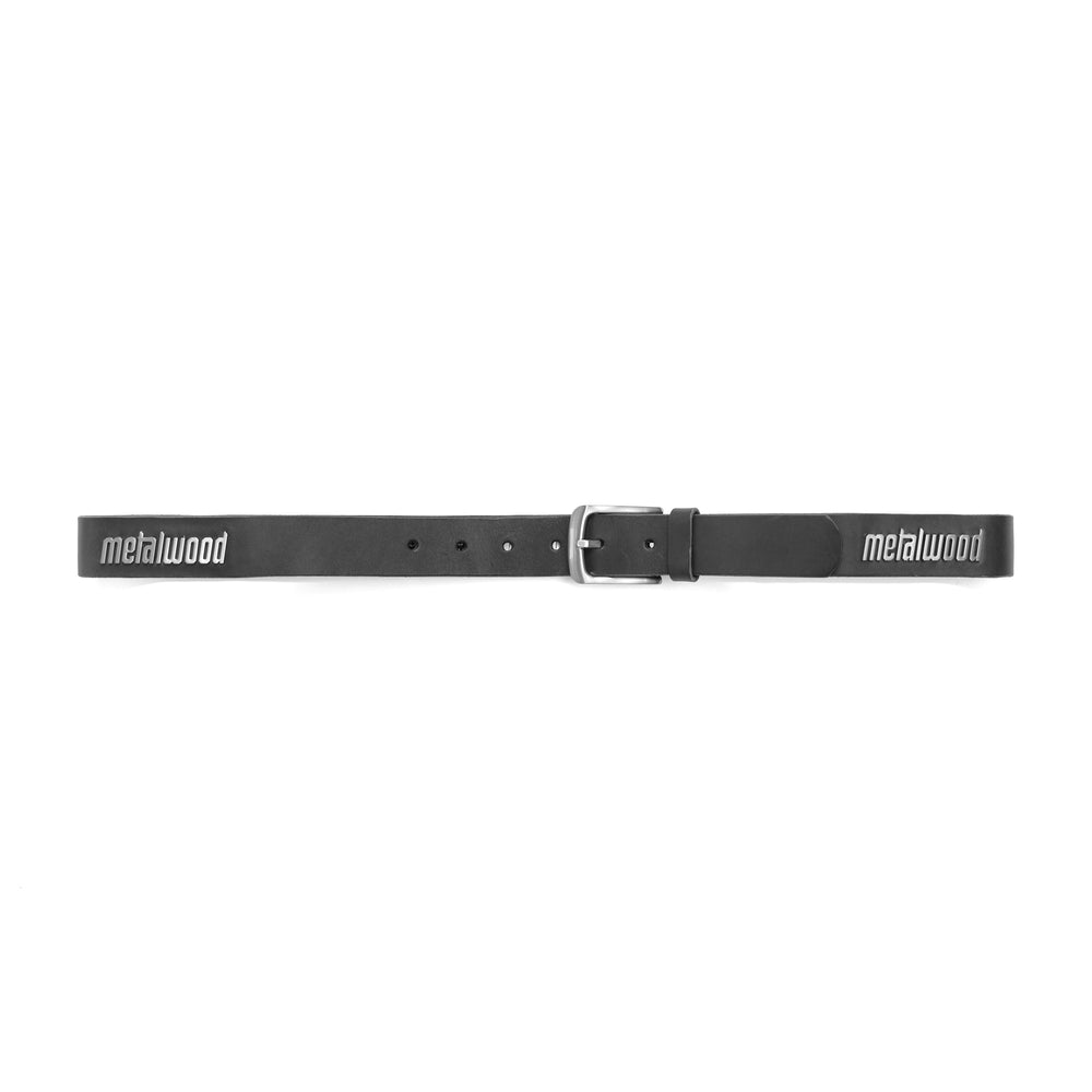 Metal Logo Leather Studded Belt