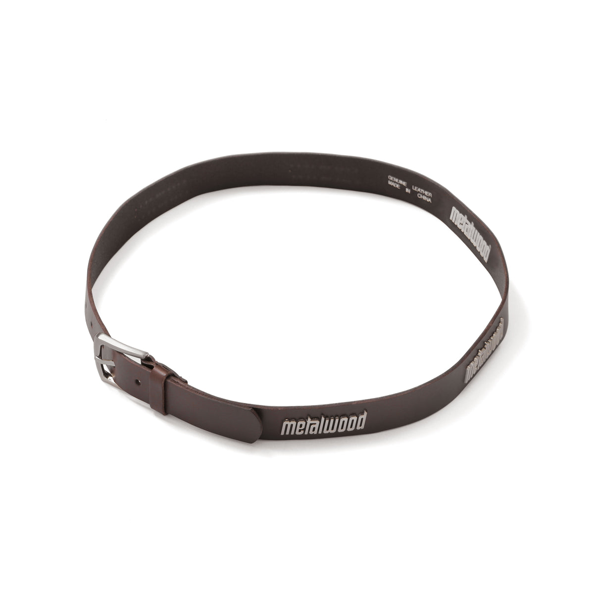 Metal Logo Leather Studded Belt