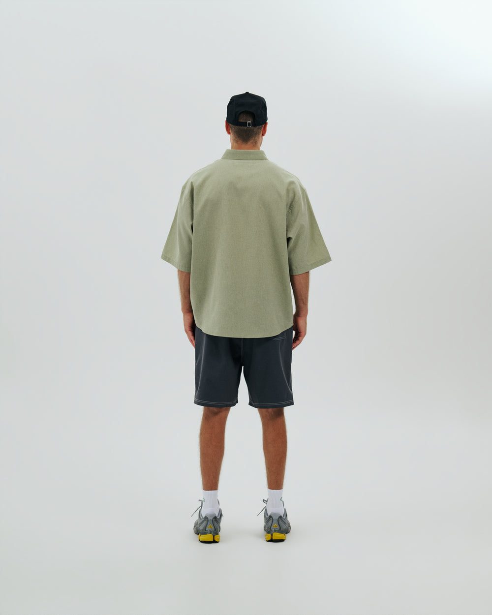 Micro Grid Oversized Button Up Shirt