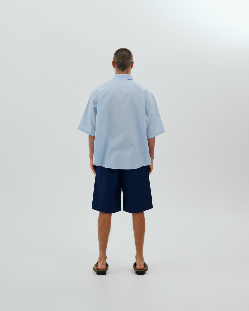 Micro Grid Oversized Button Up Shirt