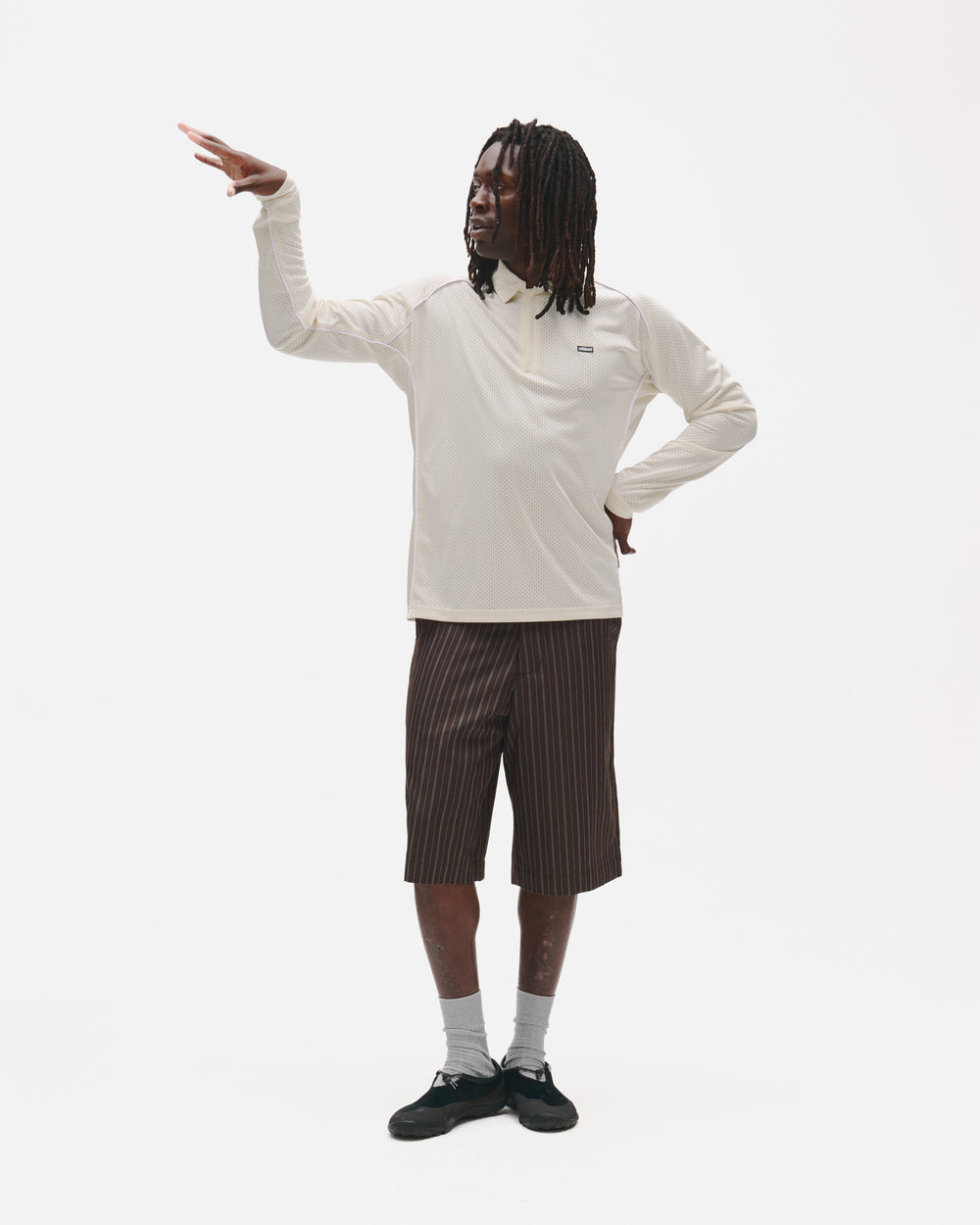Piped Longsleeve Quarter Zip Polo