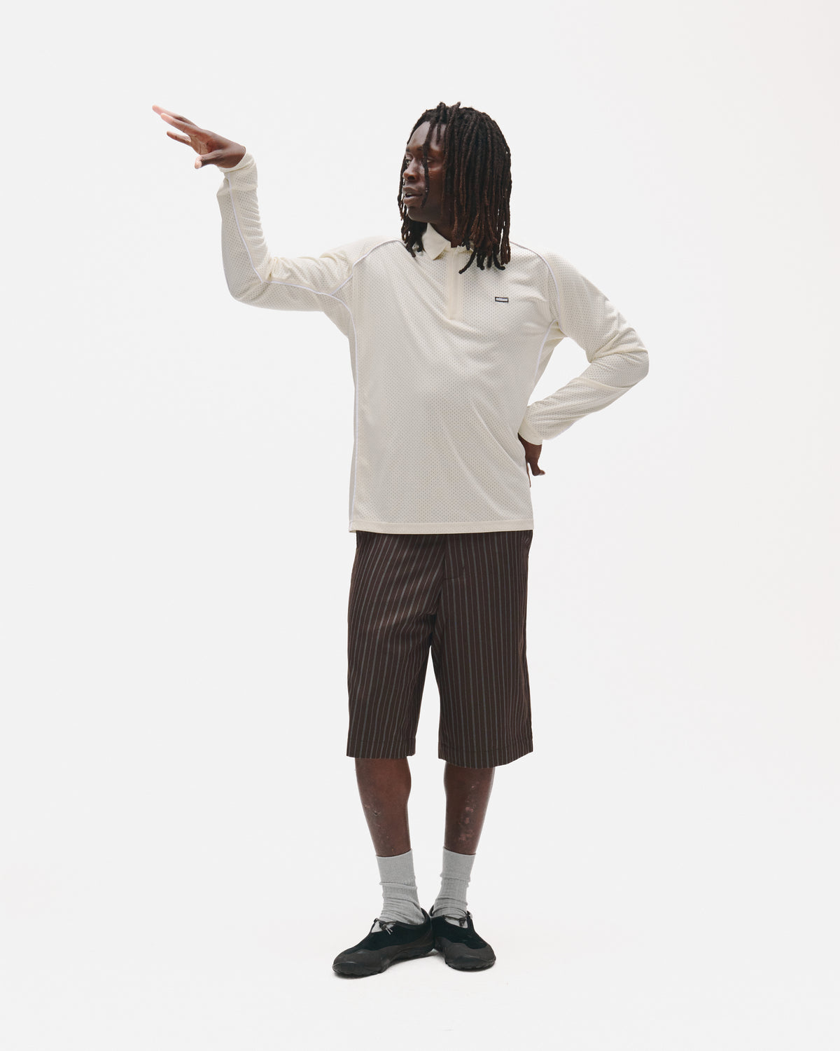 Piped Longsleeve Quarter Zip Polo