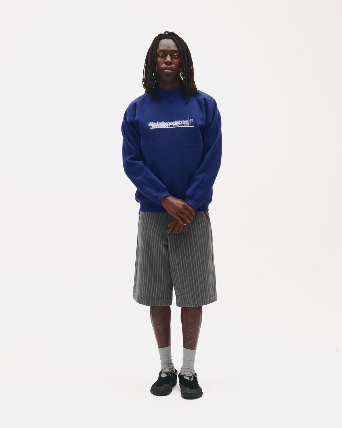 Contrast Stitch Mock Neck Sweatshirt